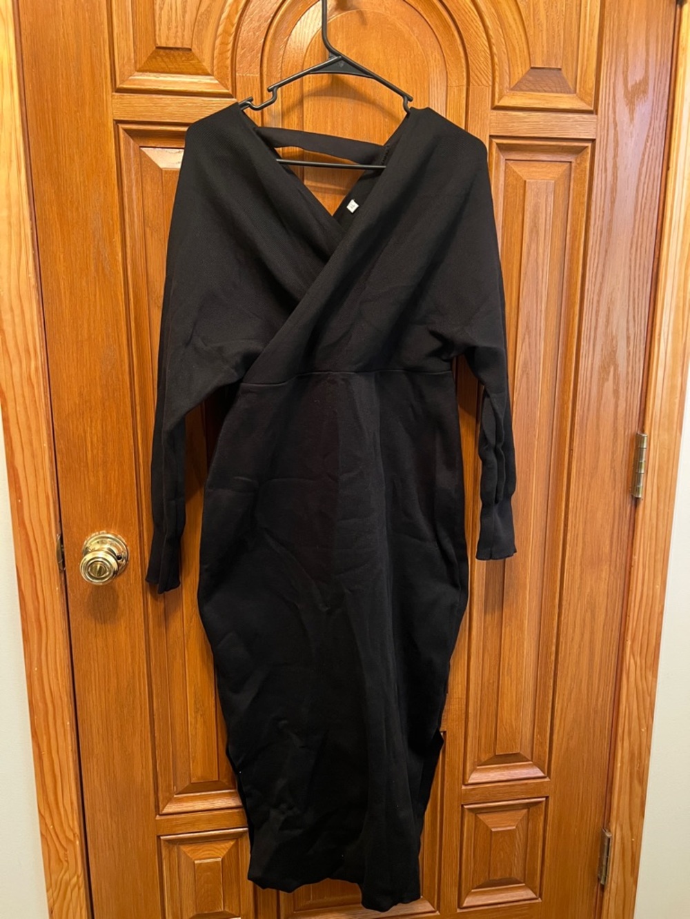 Black V-Neck Long Sleeve Women’s Dress